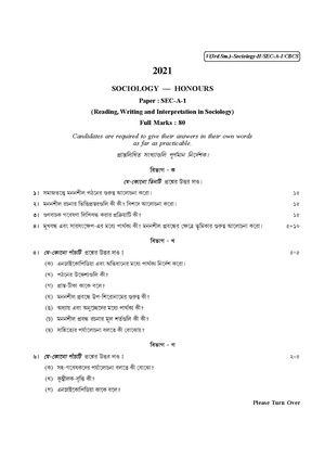 CU-2021 B.A. (Honours) Sociology Semester-3 Paper-SEC-A-1 QP.pdf