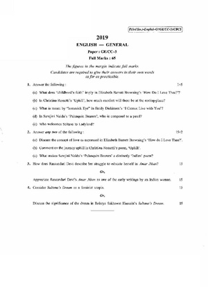 CU-2019 B.A. (General) English Semester-III Paper-CC3-GE3 QP.pdf