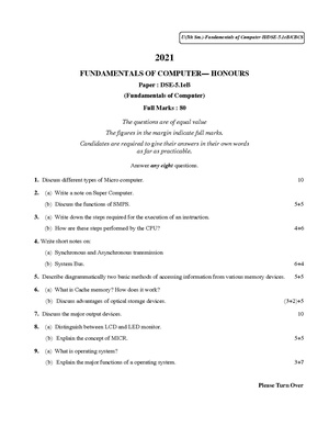 CU-2021 B. Com. (Honours) Fundamentals of Computer Semester-5 Paper-DSE-5.1eB QP.pdf