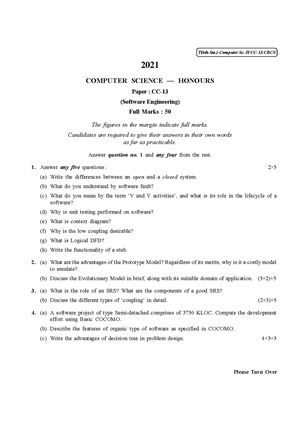 CU-2021 B.Sc. (Honours) Computer Science Semester-VI Paper-CC-13 QP.pdf