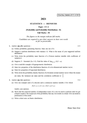 CU-2021 B.Sc. (Honours) Statistics Semester-II Paper-CC-4 QP.pdf