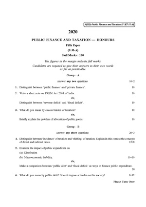 CU-2020 B. Com. (Honours) Public Finance and Taxation Part-III Paper-V QP.pdf