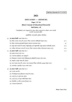 CU-2021 B.A. (Honours) Education Semester-VI Paper-CC-14 QP.pdf