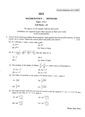 CU-2022 B.Sc. (Honours) Mathematics Semester-1 Paper-CC-1 QP.pdf