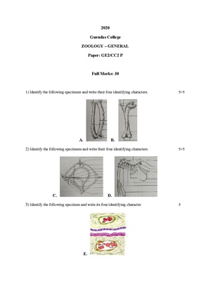 GC-2020 B.Sc. (General) Zoology Semester-II Paper-CC-2 Practical QP.pdf