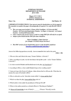 GC-2021 B.A. (General) English Semester-II Paper-CC2-GE2 IA QP.pdf