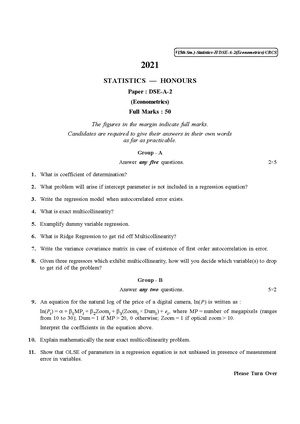 CU-2021 B.Sc. (Honours) Statistics Semester-5 Paper-DSE-A-2 QP.pdf