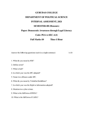 GC-2020 B.A. (Honours) Political Science Semester-III Paper-SEC-A-1 IA QP.pdf