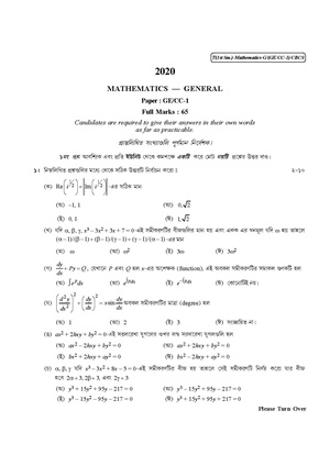 CU-2020 B.A. B.Sc. (General) Mathematics Semester-I Paper-CC1-GE1 QP.pdf