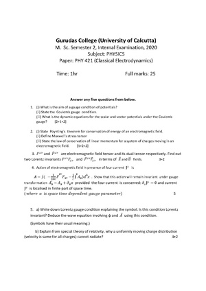 GC-2020 M.Sc. Physics Semester-II Paper-PHY 421 QP.pdf