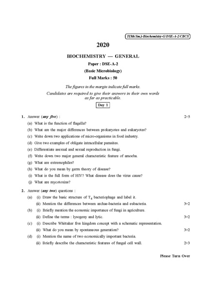 File:CU-2020 B.Sc. (General) Biochemistry Semester-V Paper-DSE-A-2 QP.pdf