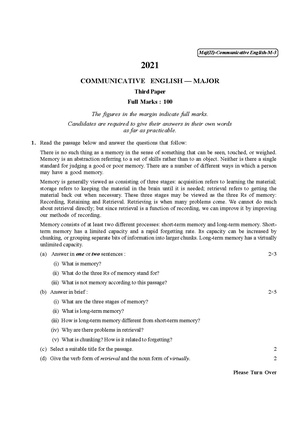 CU-2021 B.A. (Major) Communicative English Part-II Paper-III QP.pdf