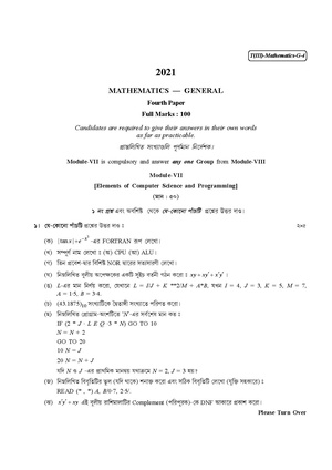 CU-2021 B.Sc. (General) Mathematics Part-III Paper-IV QP.pdf