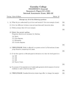 GC-2021 B.Sc. (General) Statistics Semester-I Paper-CC1-GE1 IA QP.pdf