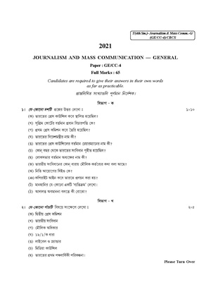 CU-2021 B.A. (General) Journalism Semester-IV Paper-CC4-GE4 QP.pdf