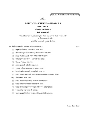 CU-2021 B.A. (Honours) Political Science Semester-5 Paper-DSE-A-1 QP.pdf
