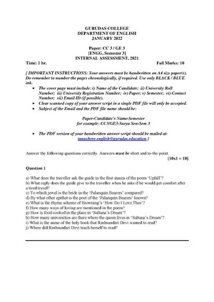 GC-2021 B.A. (General) English Semester-III Paper-CC3-GE3 IA QP.pdf