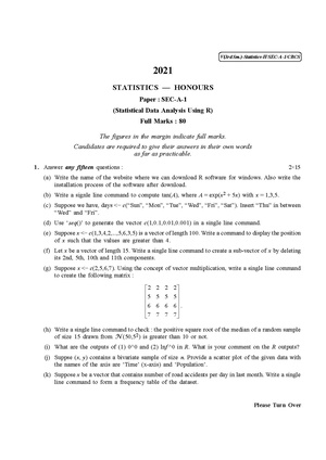 CU-2021 B.Sc. (Honours) Statistics Semester-3 Paper-SEC-A-1 QP.pdf