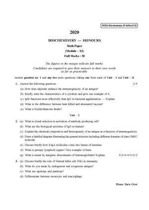 CU-2020 B.Sc. (Honours) Biochemistry Part-III Paper-VI Module-XI QP.pdf