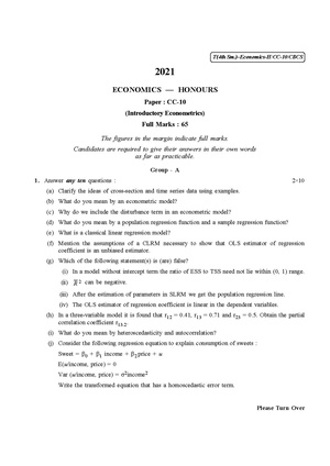 CU-2021 B.A. B.Sc. (Honours) Economics Semester-IV Paper-CC-10 QP.pdf