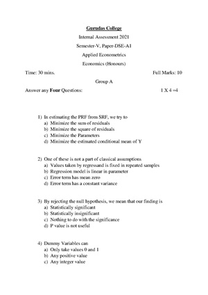 GC-2021 B.Sc. (Honours) Economics Semester-V Paper-DSE-A-1 IA QP.pdf
