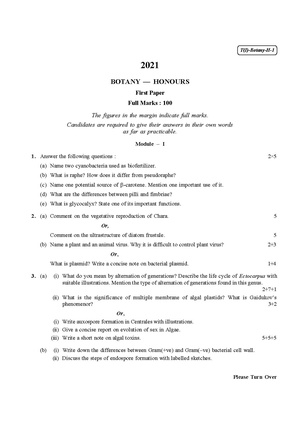CU-2021 B.Sc. (Honours) Botany Part-I Paper-I QP.pdf
