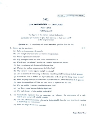 CU-2022 B.Sc. (Honours) Microbiology Semester-3 Paper-CC-5 QP.pdf