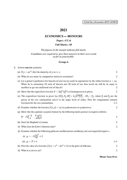 File:CU-2021 B.A. B.Sc. (Honours) Economics Semester-II Paper-CC-4 QP.pdf