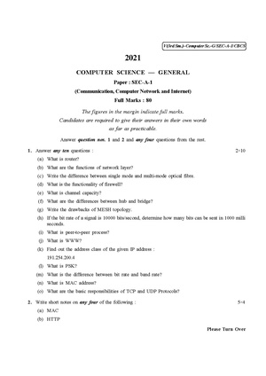 CU-2021 B.Sc. (General) Computer Science Semester-3 Paper-SEC-A-1 QP.pdf