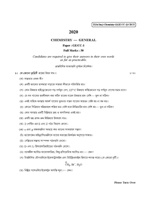 CU-2020 B.Sc. (General) Chemistry Semester-I Paper-CC1-GE1 QP.pdf