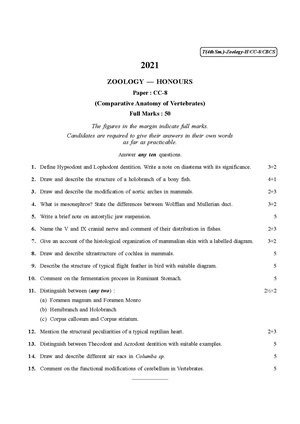 CU-2021 B.Sc. (Honours) Zoology Semester-IV Paper-CC-8 QP.pdf