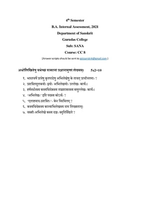 GC-2021 B.A. (Honours) Sanskrit Semester-IV Paper-CC-8 IA QP.pdf