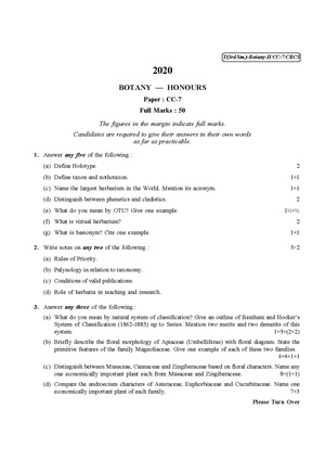 CU-2020 B.Sc. (Honours) Botany Semester-III Paper-CC-7 QP.pdf