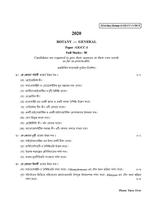 CU-2020 B.Sc. (General) Botany Semester-I Paper-CC1-GE1 QP.pdf