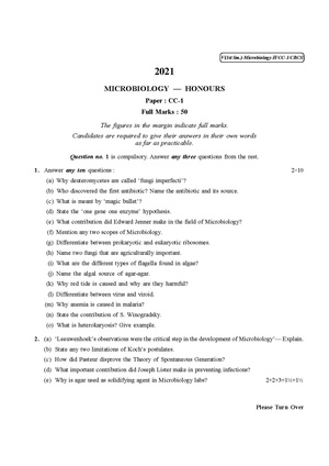 CU-2021 B.Sc. (Honours) Microbiology Semester-1 Paper-CC-1 QP.pdf