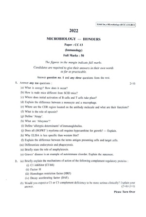 CU-2022 B.Sc. (Honours) Microbiology Semester-6 Paper-CC-13 QP.pdf