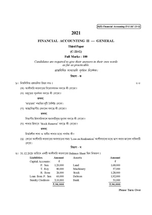 CU-2021 B. Com. (General) Financial Accounting-II Part-II Paper-C-23G QP.pdf