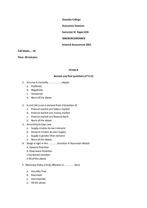 GC-2021 B.Sc. (Honours) Economics Semester-III Paper-CC-6 IA QP.pdf