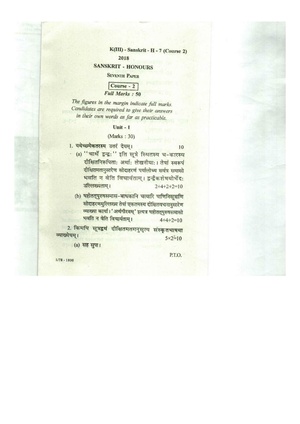 CU-2018 B.A. (Honours) Sanskrit Paper-VII (Course-2) QP.pdf