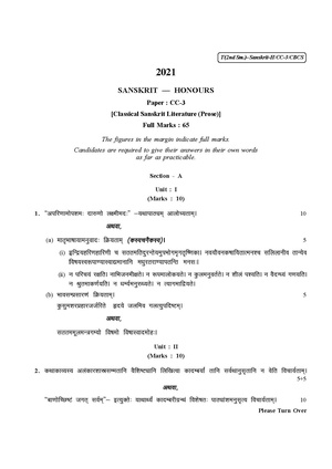 CU-2021 B.A. (Honours) Sanskrit Semester-II Paper-CC-3 QP.pdf