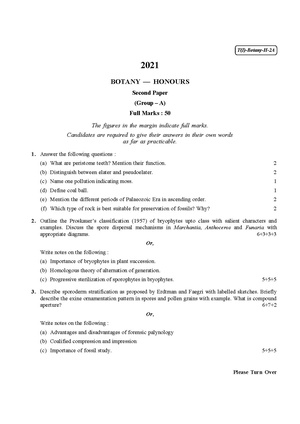 CU-2021 B.Sc. (Honours) Botany Part-I Paper-II QP.pdf