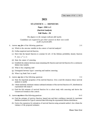 CU-2021 B.Sc. (Honours) Statistics Semester-VI Paper-DSE-A-2 QP.pdf