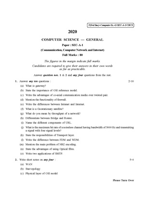 CU-2020 B.Sc. (General) Computer Science Semester-III Paper-SEC-A-1 QP.pdf