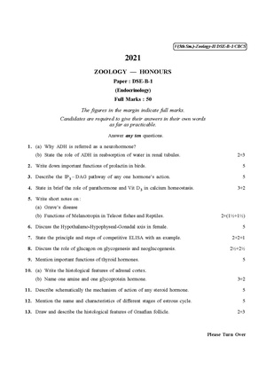 CU-2021 B.Sc. (Honours) Zoology Semester-5 Paper-DSE-B-1 QP.pdf