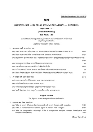 CU-2021 B.A. (General) Journalism Semester-5 Paper-SEC-A-1 QP.pdf
