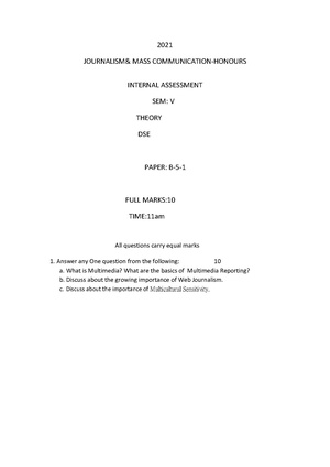 GC-2021 B.A. (Honours) Journalism Semester-V Paper-DSE-B-1 IA QP.pdf