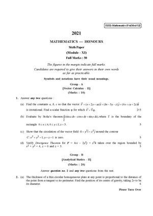 CU-2021 B.Sc. (Honours) Mathematics Part-III Paper-VI (Module-XI) QP.pdf