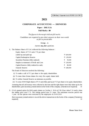 CU-2021 B. Com. (Honours) Corporate Accounting Semester-5 Paper-DSE-5.2A QP.pdf