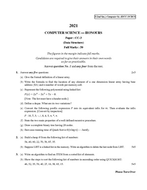 CU-2021 B.Sc. (Honours) Computer Science Semester-II Paper-CC-3 QP.pdf