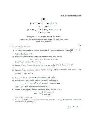 CU-2022 B.Sc. (Honours) Statistics Semester-2 Paper-CC-4 QP.pdf